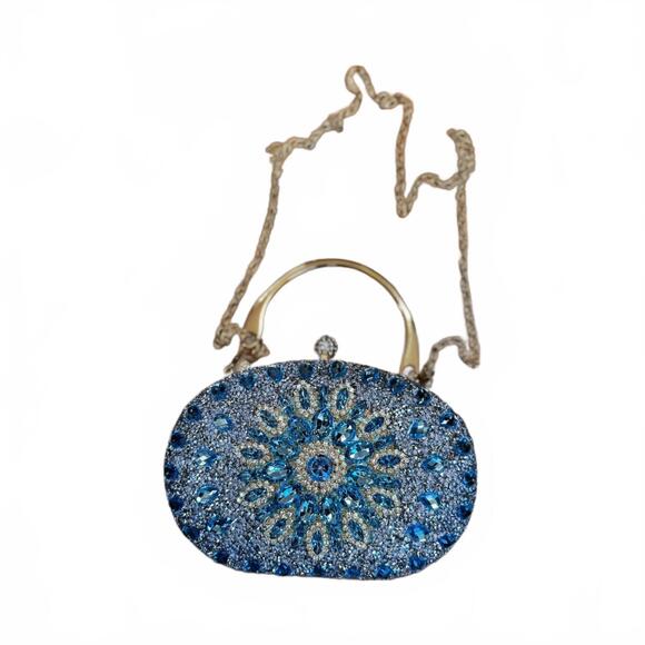 NEW RAMLA women\'s crystal evening purse in gold